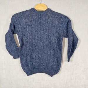 Vtg Highland Home Industries 100% Wool Aran Fisherman Cable Knit Sweater Women L